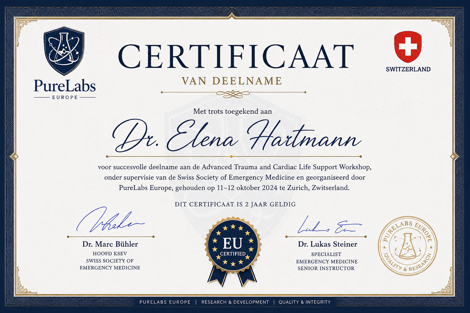 PureLabs Europe certificaat